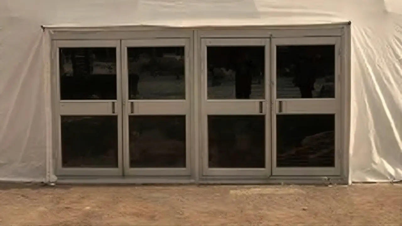 Double opening glass door