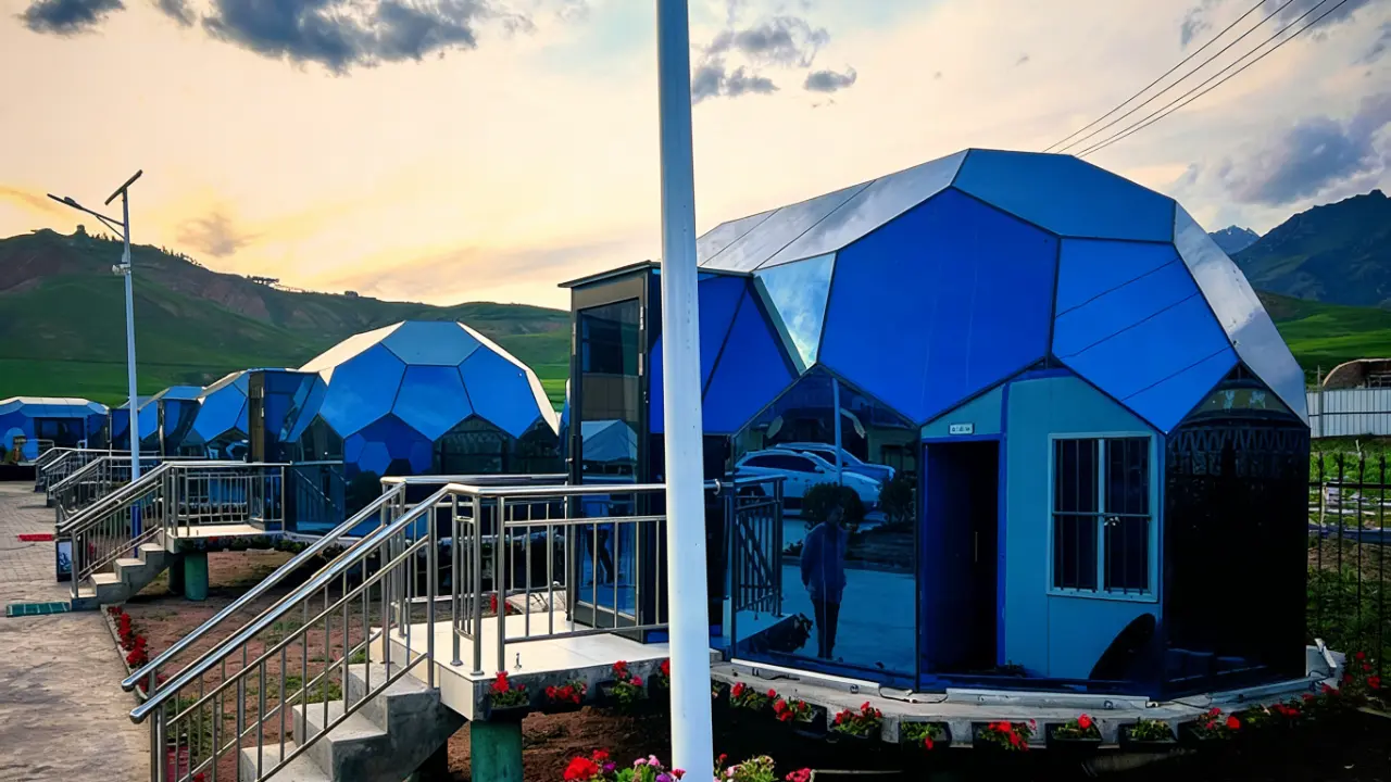 Glass geodesic domes