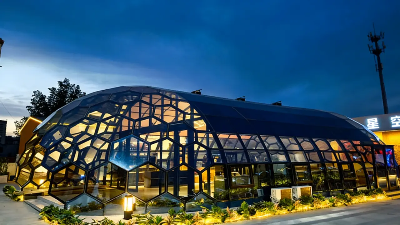 glass dome camping