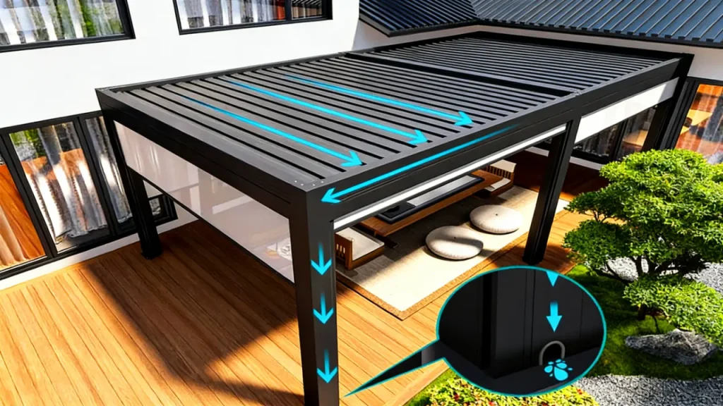 aluminum pergola with louvered roof