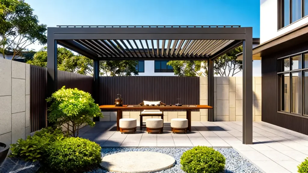 aluminum pergola with retractable roof