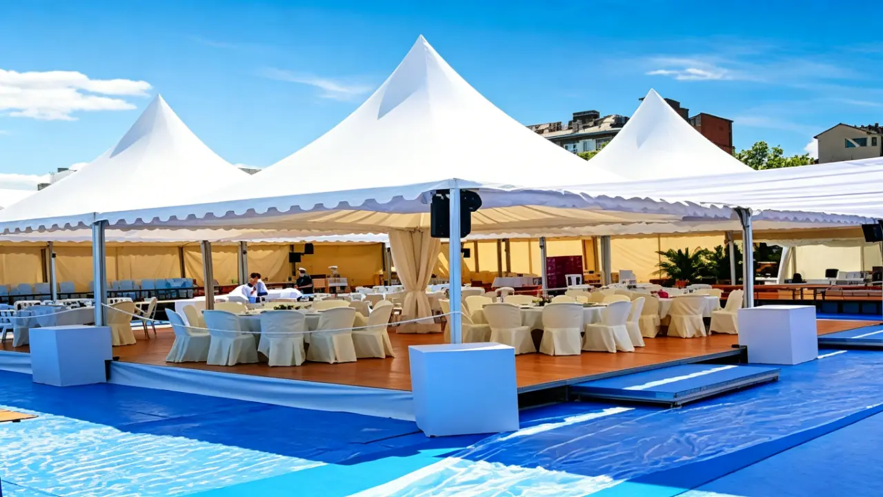 clear span tent wedding