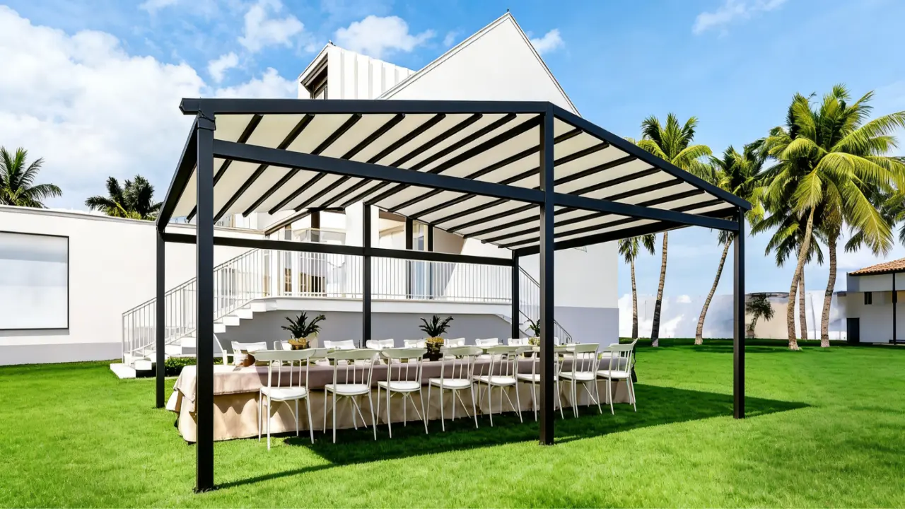 electric louvered pergola