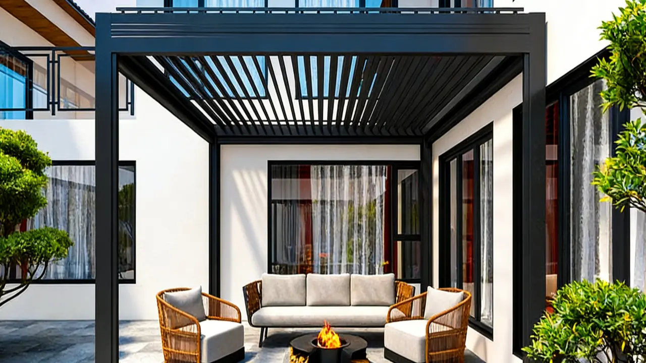 motorized aluminum pergola